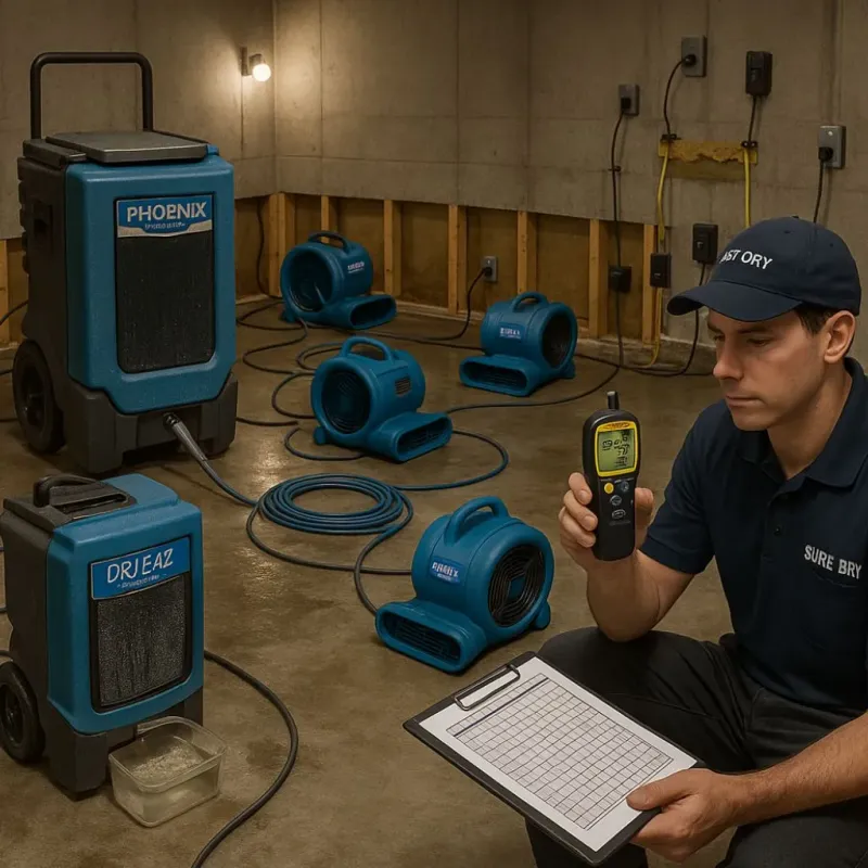 Structural Drying and Dehumidification process in Royersford, PA